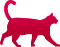 Adult cat icon in red